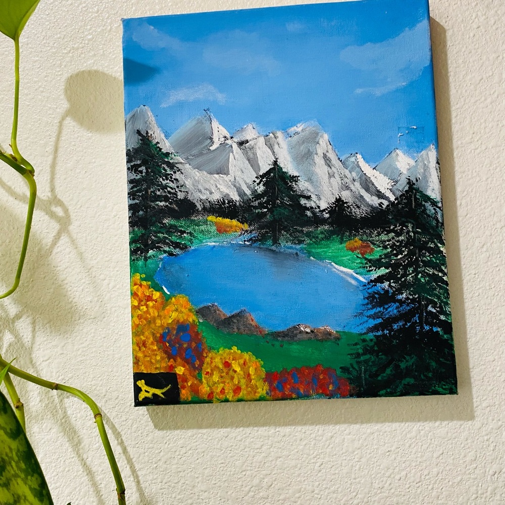 Vibrant Mountain Landscape Canvas Art